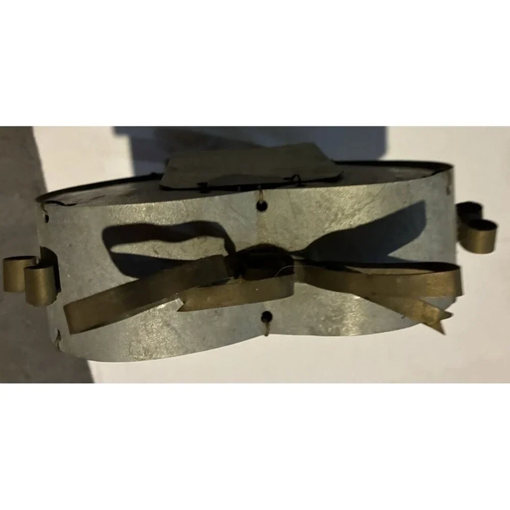 Vintage Made Heart Clock, Galvanized Steel and copper construction.